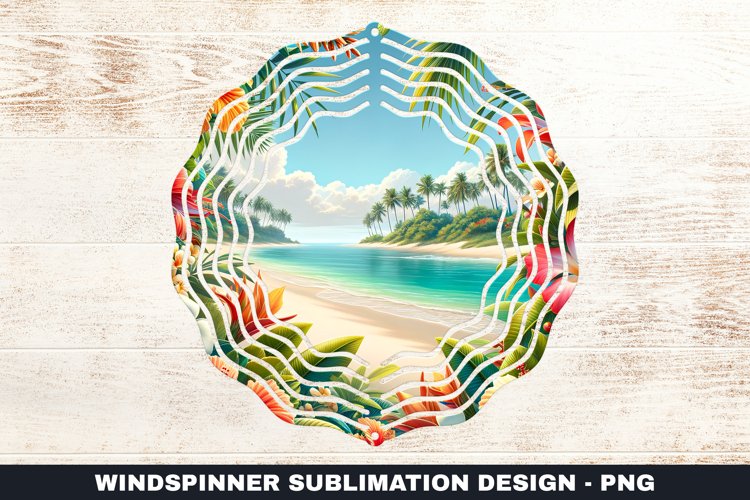 Beach Wind Spinner Sublimation Design