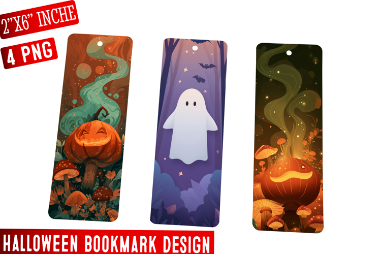 Halloween Bookmark Collection | 2x6 PNG Printable ,Halloween