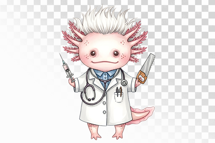 Halloween Axolotl Psycho Doctor Costume PNG Uparupa