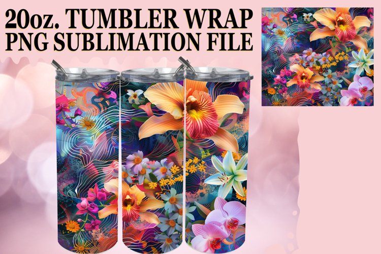 Vibrant Spring Flower Tumbler Wrap Sublimation