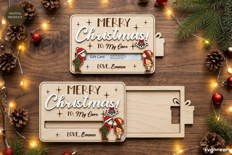 Christmas Card Holder Laser Cut | Glowforge | SVG