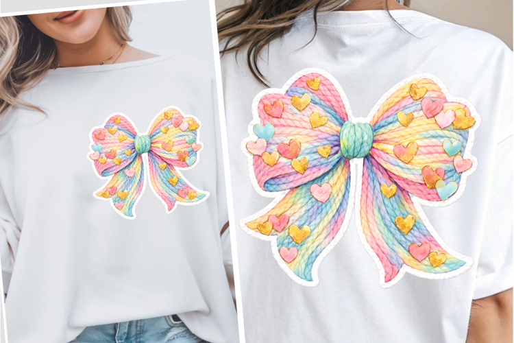 Faux Yarn Easter Bow PNG, Latch Hook Easter Bow PNG, Bow PNG