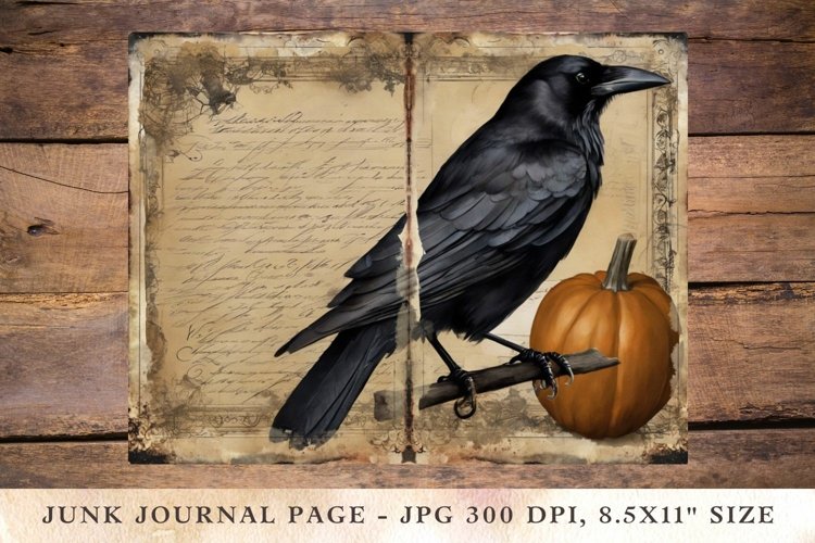 Printable Junk Journal Pages halloween crow 40
