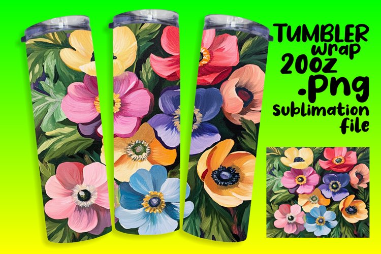 Sublimation Wrap with Artistic Oil Flower Design example image 1