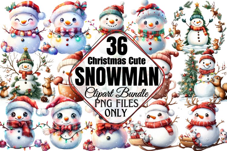 Cute Snowman Clipart Image 21