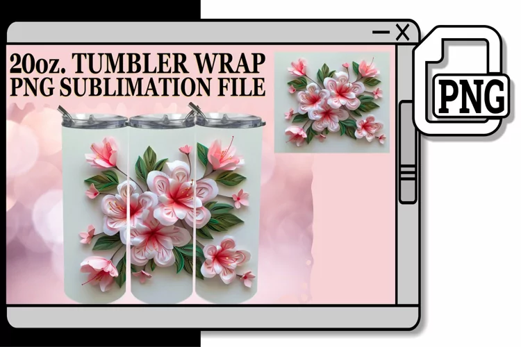 Blooming 3D Flower Tumbler Wrap