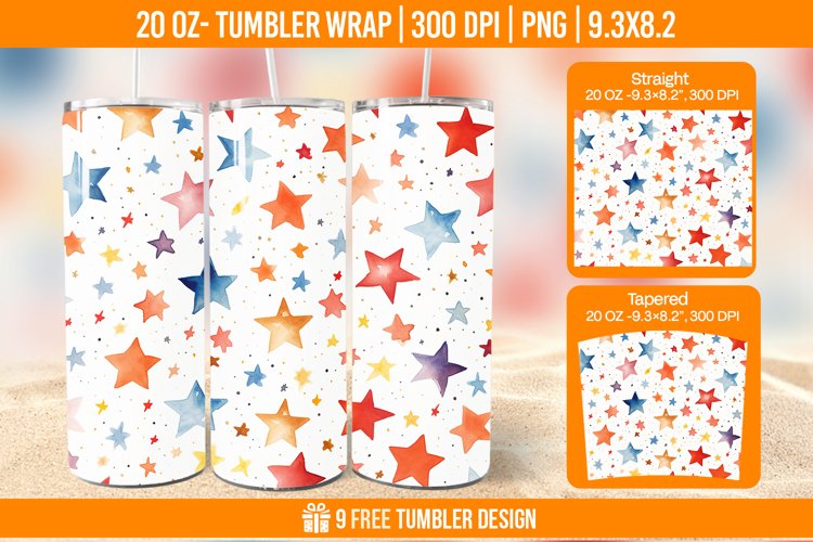 Confetti Tumbler Wrap Designs, Sublimation Wrap