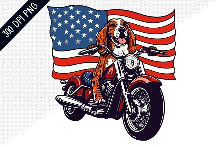 DOG Ride American Bike Sublimation - 4th of July sublimation example image 1