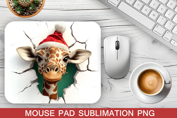 Christmas Giraffe Mouse Pad Sublimation -Christmas Mouse Pad