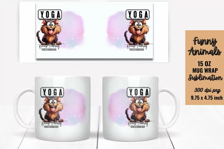 Funny Animals Mug Wrap Sublimation, Mug Wrap PNG