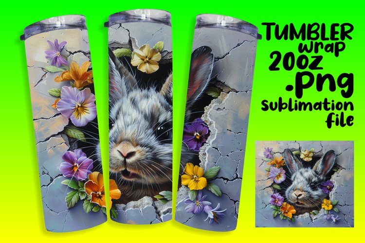 Adorable Animals in 3D Hole Wrap: Spring Tumbler Design