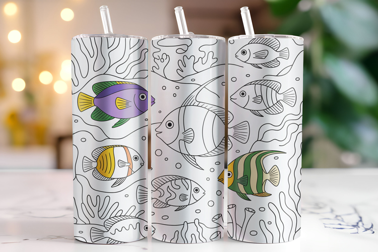 Fishes Tumbler Wrap | Sublimation | Tumblers