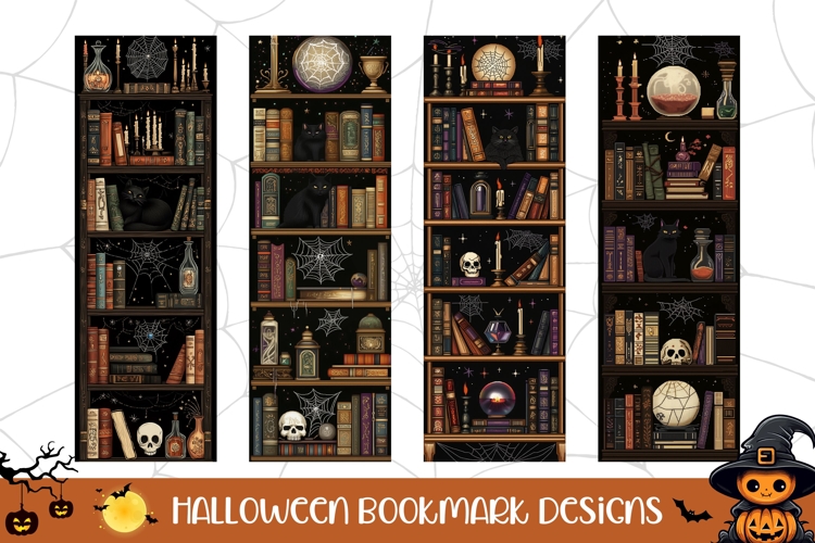 Spooky Halloween Bookmarks, Gothic Bookmark Designs