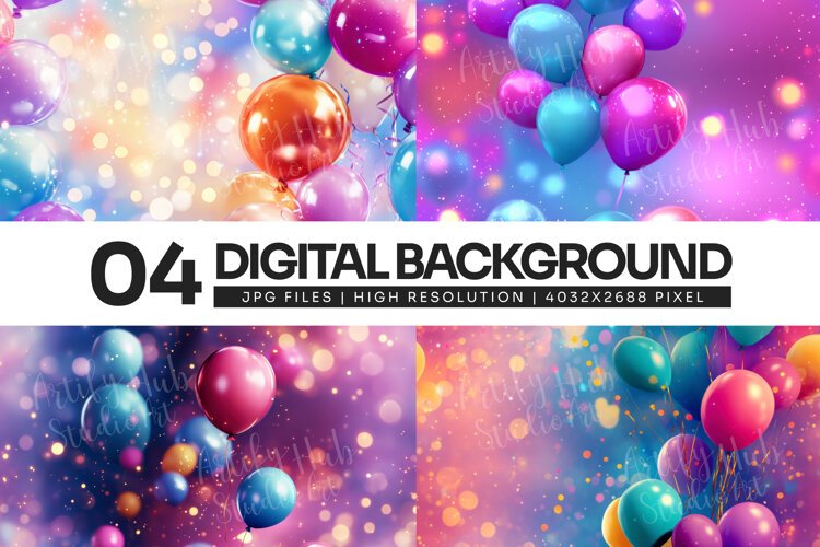 Colorful Balloon Bokeh Background example image 1