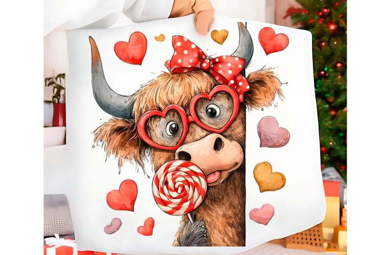 Cute Valentine Cow PNG Shirt Png