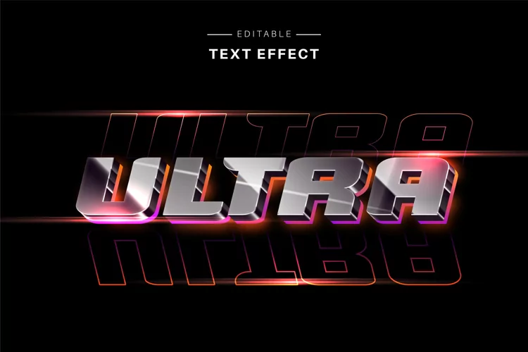 Editable Text Effect for Illustrator. Vector Graphic styles