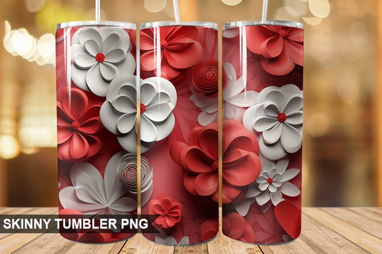 3D Valentines Day PNG Tumbler Design