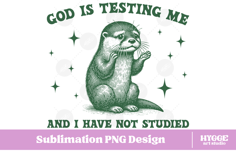 Vintage Funny Sarcastic Coquette Otter PNG DTF