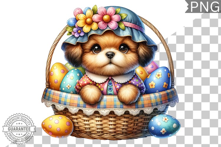 Easter Dog Sublimation - Easter Clipart PNG Design