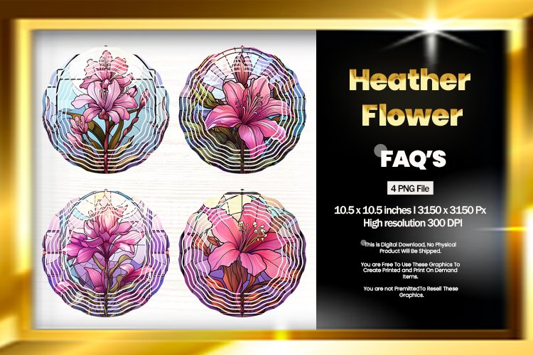 Heather Flower Wind Spinner Sublimation - 04 Variations example image 1