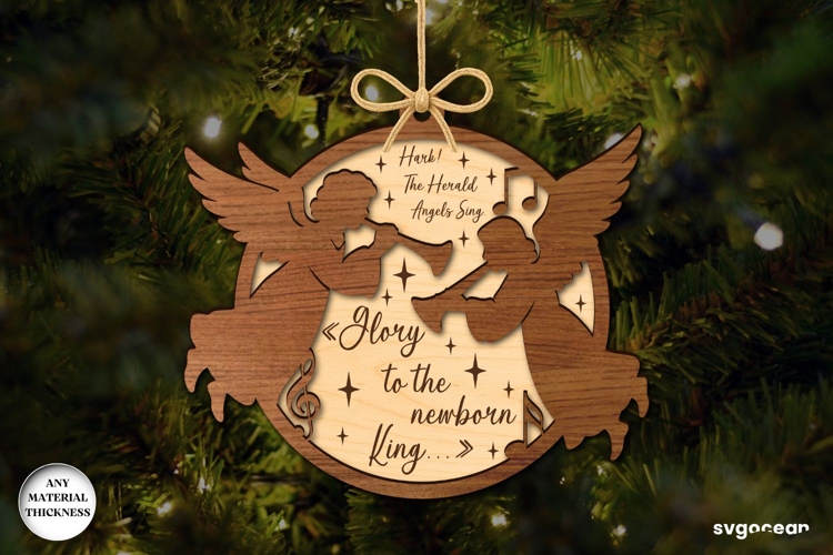 Round Nativity Ornament Laser Cut | Bible Quotes | SVG