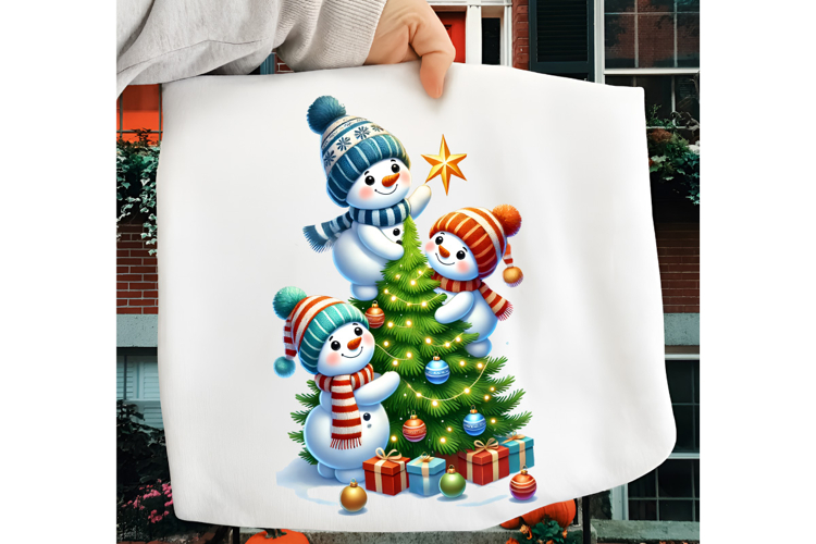 Cute Christmas Snowman PNG, Funny Christmas Snowman PNG example image 1