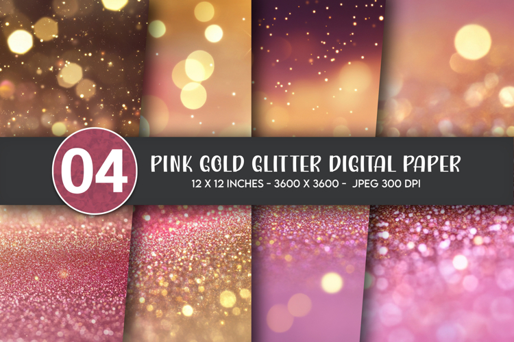 Pink Gold Glitter Digital Paper