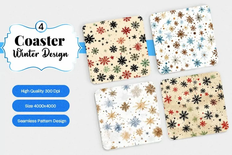Square Coaster winter snow Sublimation