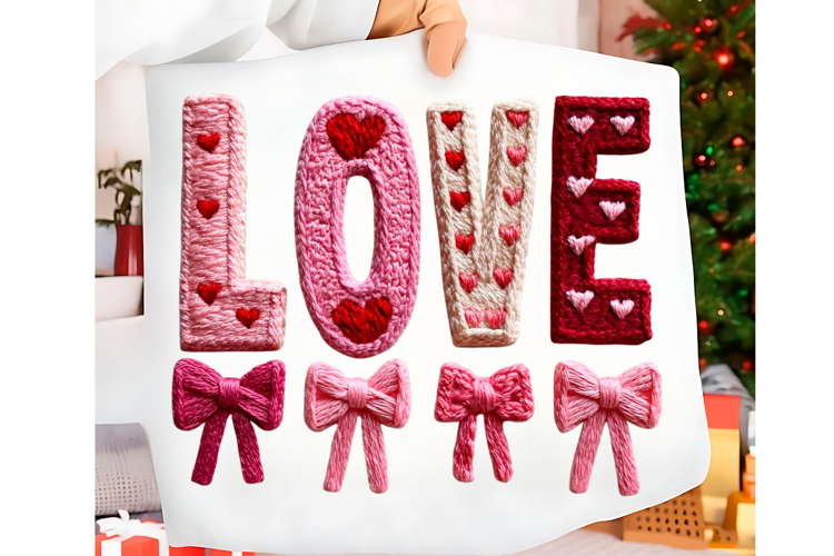 Faux Yarn LOVE Valentines Day PNG