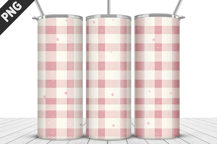 Plaid Tartan Valentine's Day Tumbler Design | Valentin example image 1
