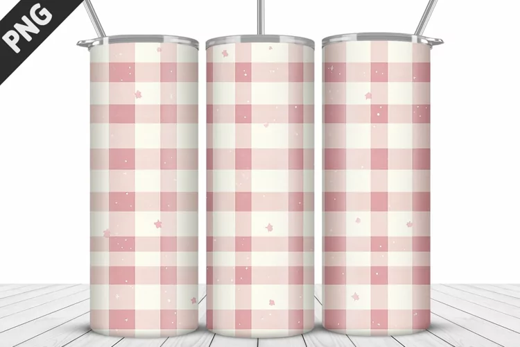 Plaid Tartan Valentine's Day Tumbler Design | Valentin