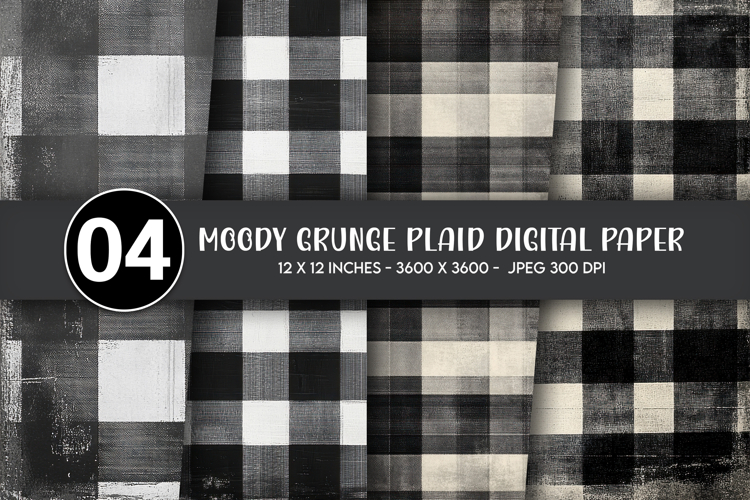 Moody Grunge Plaid Digital Paper