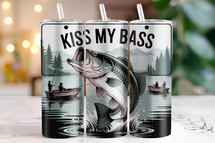 Kiss my Bass Tumbler Wrap | Sublimation | Tumblers