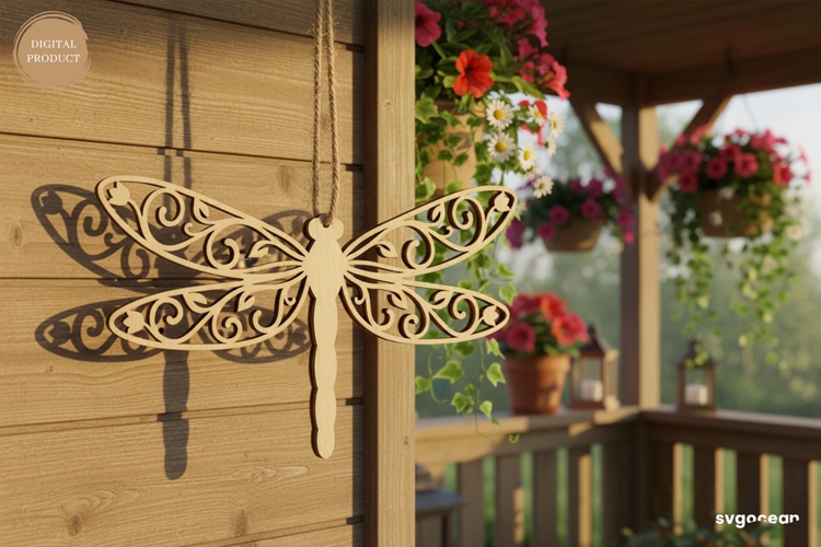 Spring Dragonfly Ornament Laser Cut | Glowforge | SVG