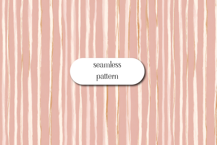 Blush Pink Striped Pattern with Soft Hand Painted Lines
