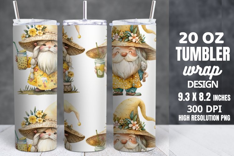 Spring Gnome Skinny Tumbler Sublimation example image 1