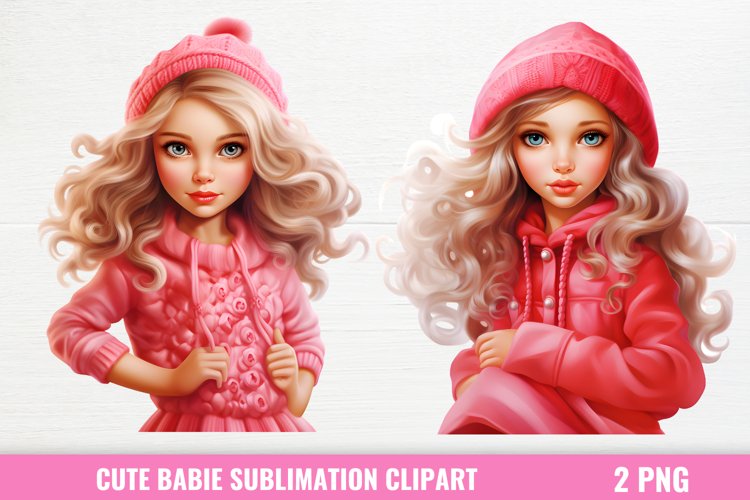Cute Babie Sublimation Clipart, Pink Babie, Pink Baby