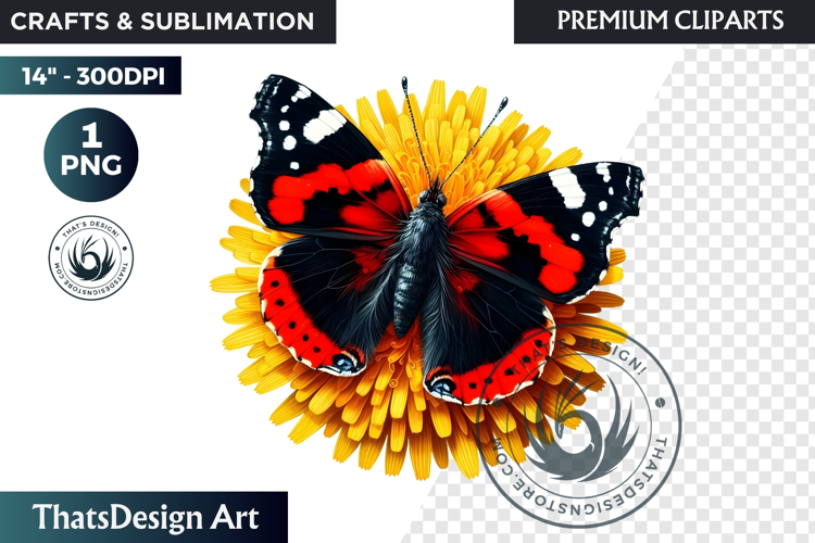 Tropical Butterfly & Flower Clipart: Vibrant floral PNG