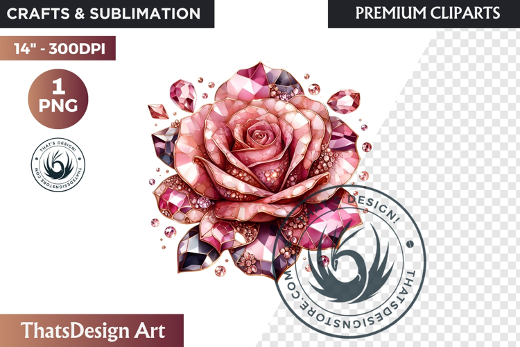 Pink Rose Gold flower Clipart, Abstract Flowers Wedding PNG