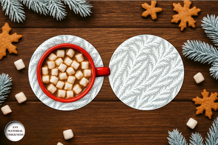 Frost Pattern Coffee Coaster Acrylic SVG | Drink Coaster