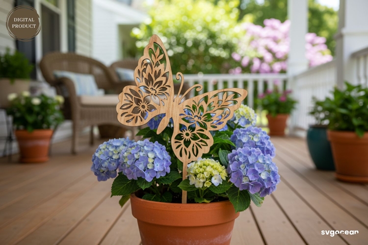 Butterfly Garden Stake Laser Cut | Glowforge | SVG