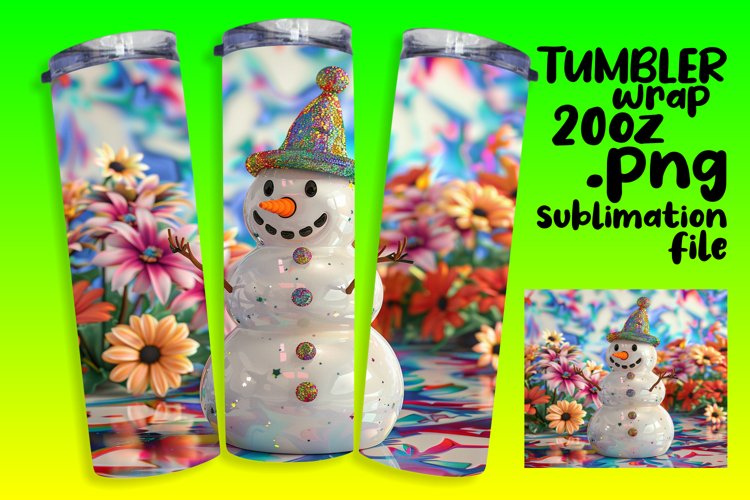 Christmas Cheer Snowman Tumbler Wrap 20oz Summer