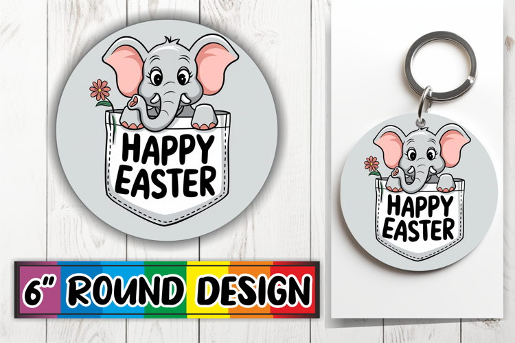 Cheerful Round Car Coaster PNG, Easter Animals