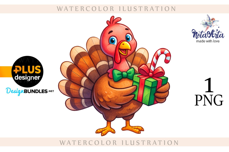 Christmas Turkey: Festive Watercolor Charm