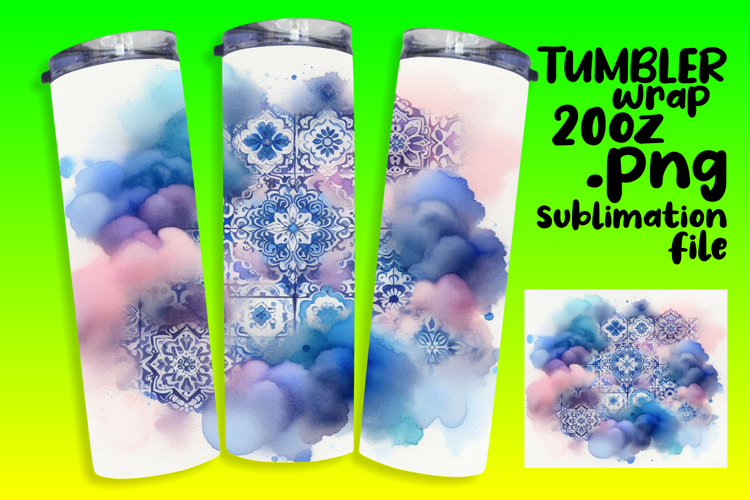 20oz Customizable Tumbler Design , Watercolor Patter