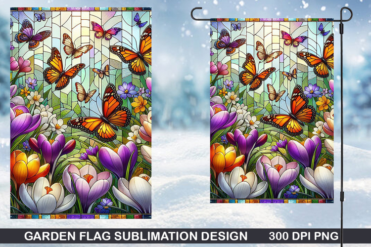Flowers Garden Flag Sublimation| Spring Garden Flag PNG