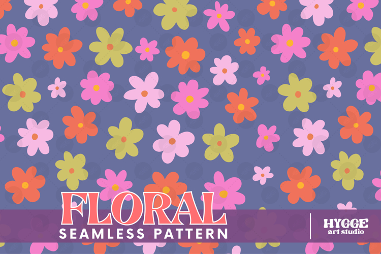 Retro Flowers Seamless Pattern Floral Png Sublimation Daisy