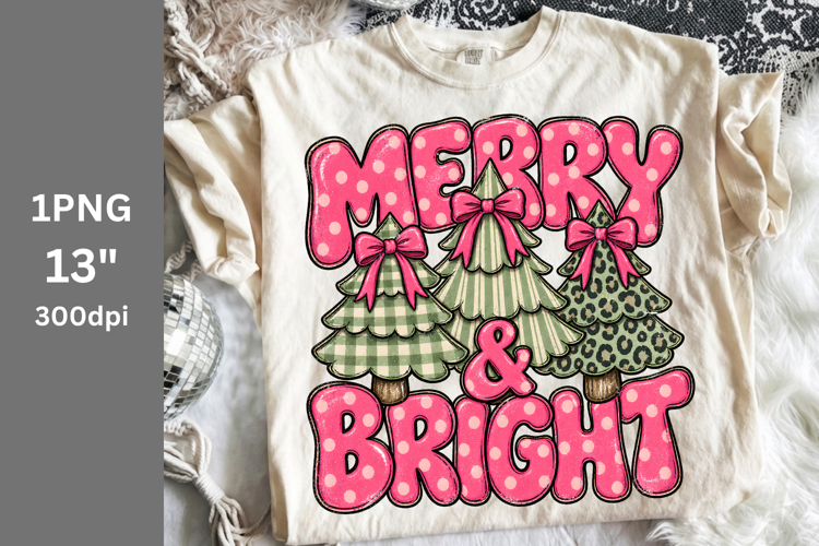 Christmas PNG, Merry &Bright PNG, Winter PNG