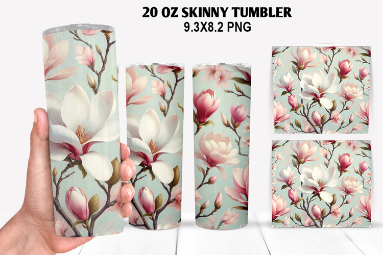 Flower Skinny Tumbler 20oz Wrap Design, Animal Tumbler Wrap