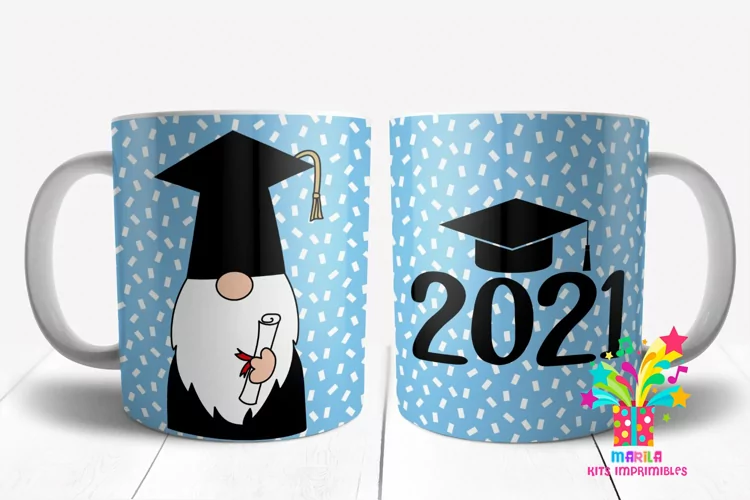 Graduate Gnome Mug Sublimation Design / Mug Wrap #3